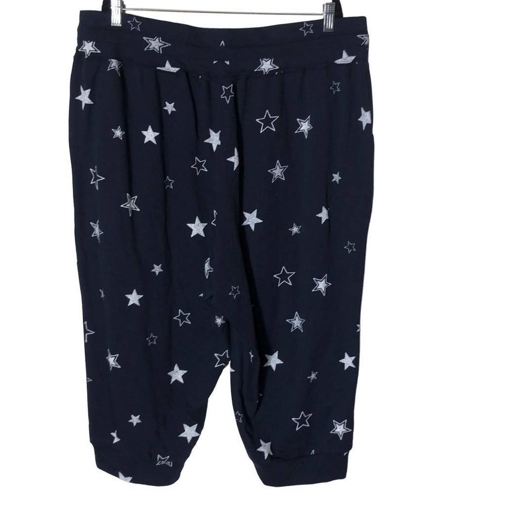 LIVI Star Print Loungewear Crop Pants Womens Plus Size 18/20 Blue White - Picture 2 of 8
